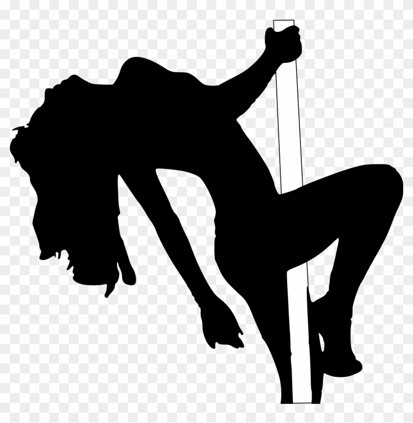 Silhouette Of A Dancer On A Pole - Sexy Pin Up Shower Curtain #59172