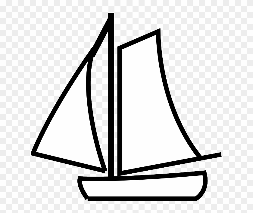 Sailboat, Outline, White, Sport - Boat Black And White Clipart #59245