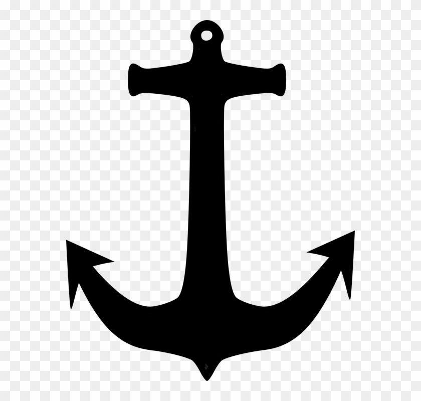 Black And White Anchor Free Vector Graphic Anchor Port - Anchor Clipart #59326