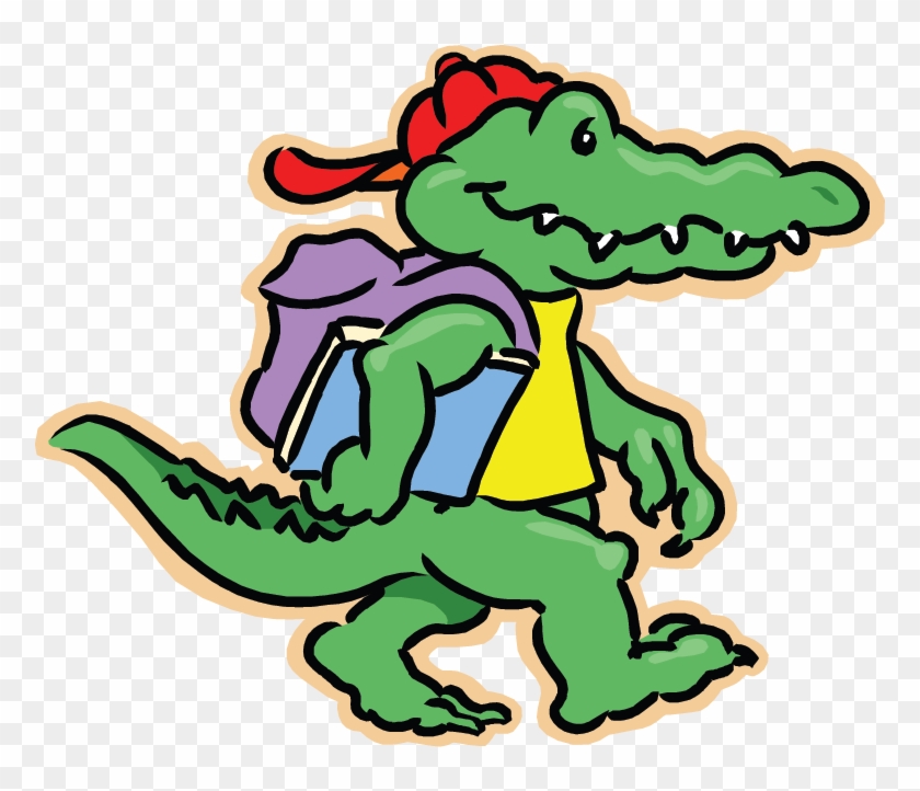 Groves Gators - Alligator With Backpack Clipart #59428