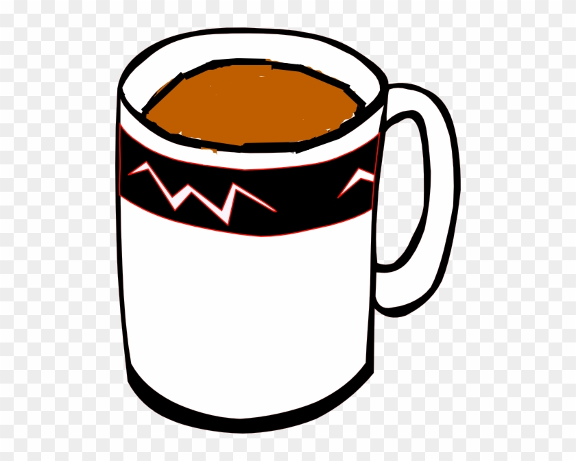 Tea Mug In White, Black And Red Clip Art At Clker - Mug Of Tea Clipart #59627