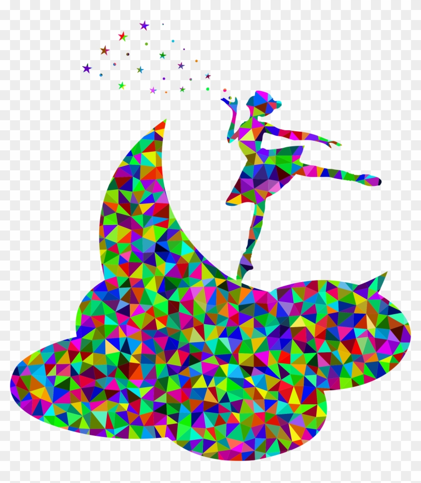 Low Poly Ballerina On The Moon - Ballerina Png Poly #59812