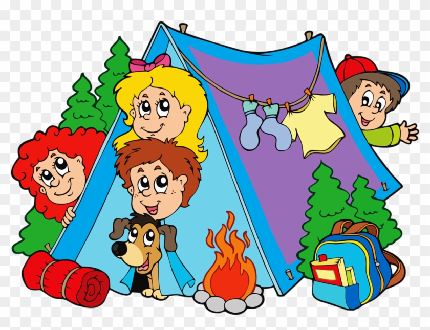 Illustration Of Group Of Camping Kids Vector Art, Clipart - Kids Camping Clipart #59898