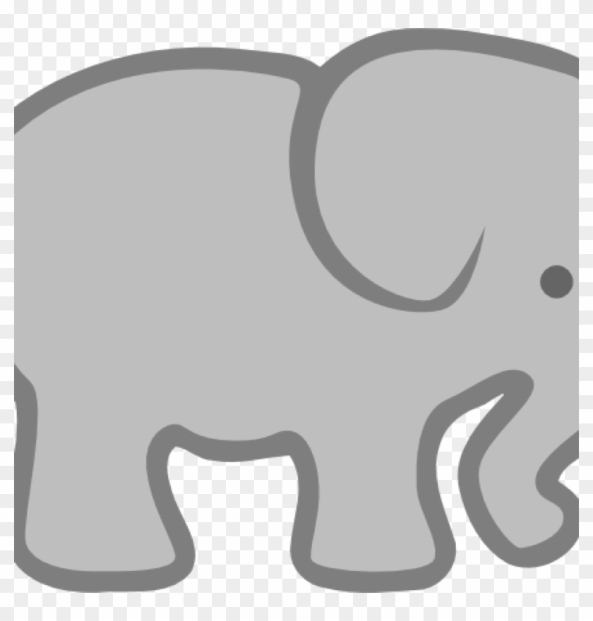 Elephant Clipart Outline Gray Elephant Outline Clip - Ivory Ella Clipart #59980