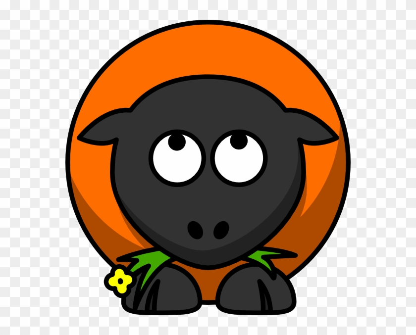 Orange Cartoon Sheep Looking Up Clip Art - Cartoon Sheep #60250