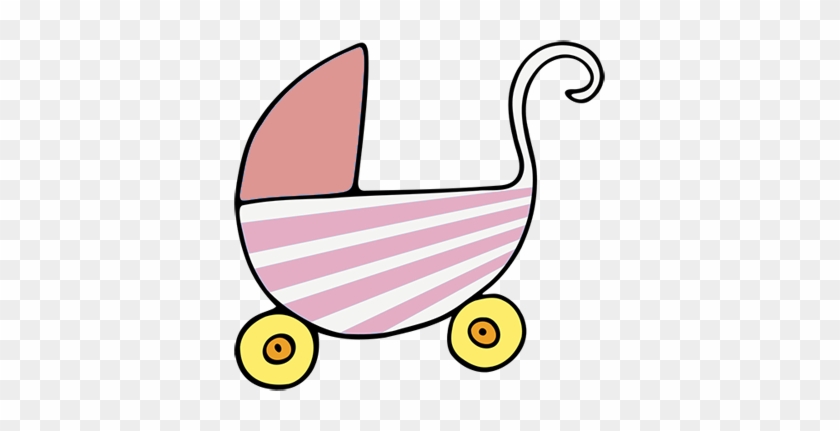 And The Same Image Of The Pram In Pink - Baby Shower Clip Art #60279