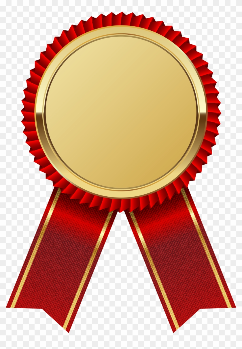 Gold Medal With Red Ribbon Png Clipart Image - Seal And Ribbon Png #60384