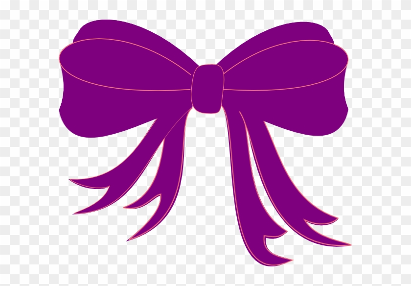 Purple Ribbon Clip Art At Clker - Bow Clip Art #60447