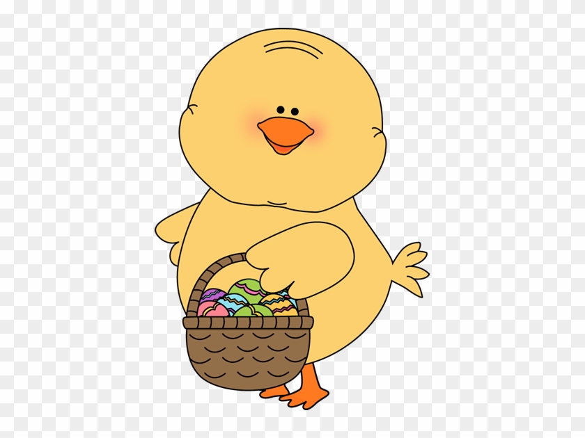 Chick Carrying Easter Basket Clip Art - Easter Chicks Clip Art #60781