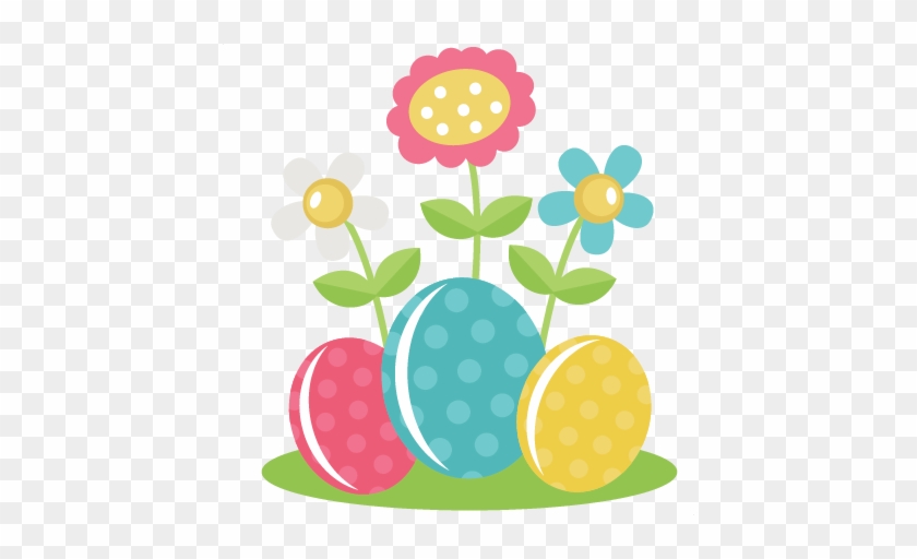 Easter Eggs With Flowers Svg Files For Scrapbooking - Easter Flower Clipart Png #60783