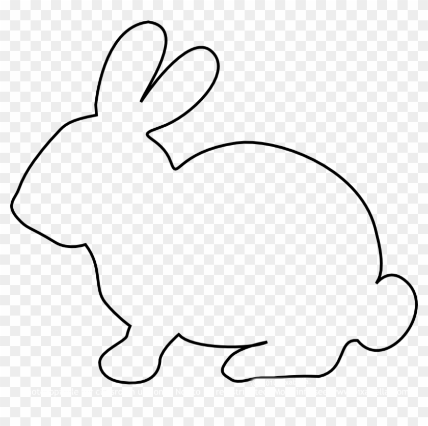 Free Easter Coloring Bunny Rabbit Clip Art - Cut Out Animal Shapes #60988