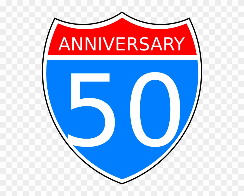 50th Anniversary Clip Art At Clker - Interstate Highway Sign #60982