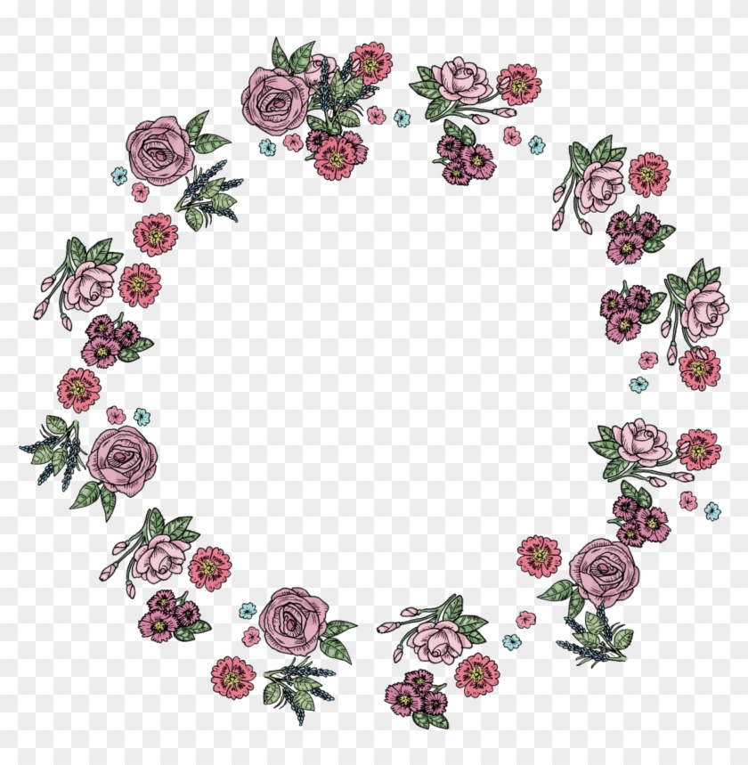 Floral Flower Frame Round Png Image - Blomsterkrans Png #308157