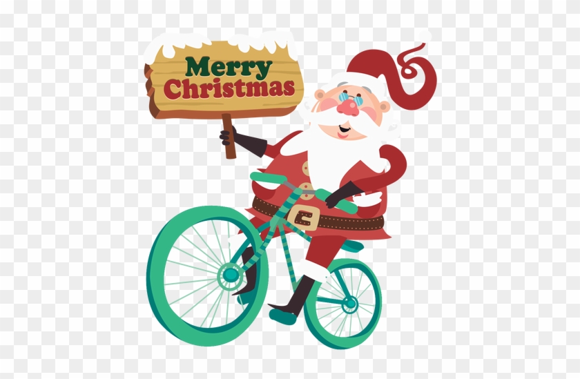 Png, Bicycling, Natal, Bicycle Drawing, Bicycles, Drawings - Papa Noel En Bicicleta Png #308464