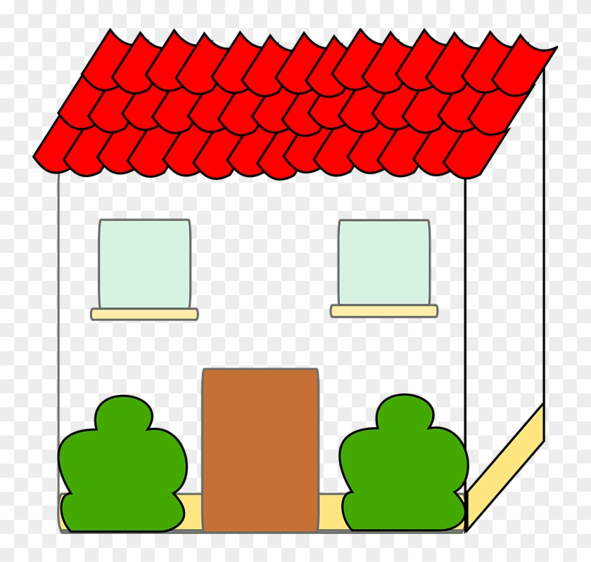 Construction House Cliparts 16, - House With Red Roof Clipart #308793