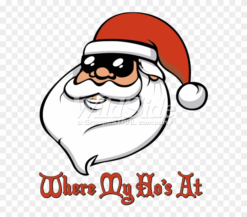 Where My Ho's At - My Ho's At Santa Claus Sunglasses Christmas Funny Mens #308900