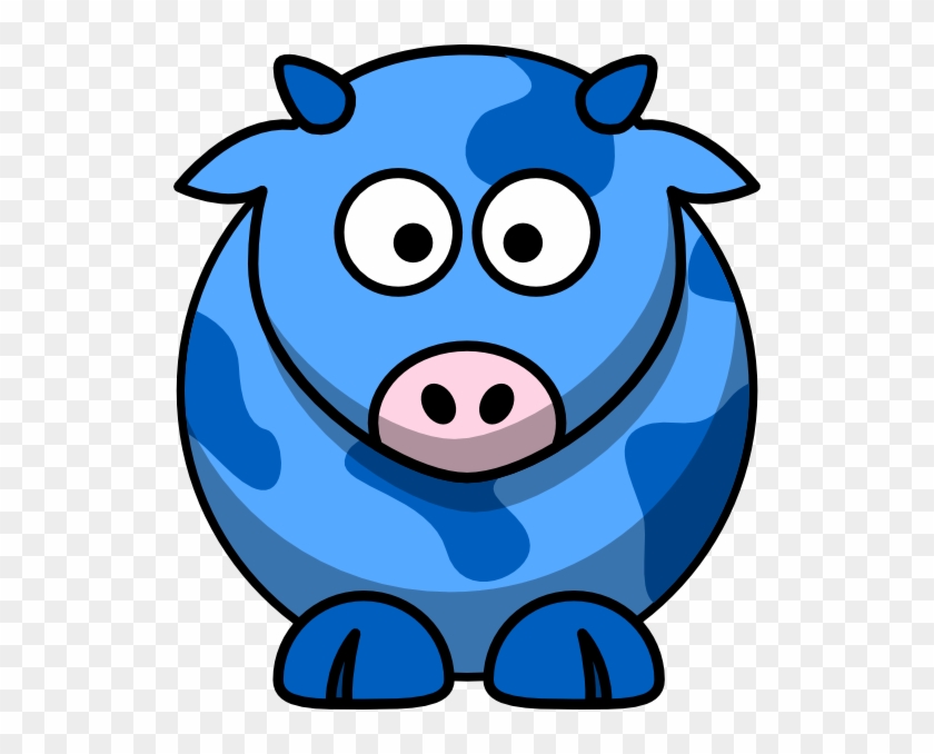 Blue Cow 2 Clip Art At Clker - Draw Cartoon Cow #309178