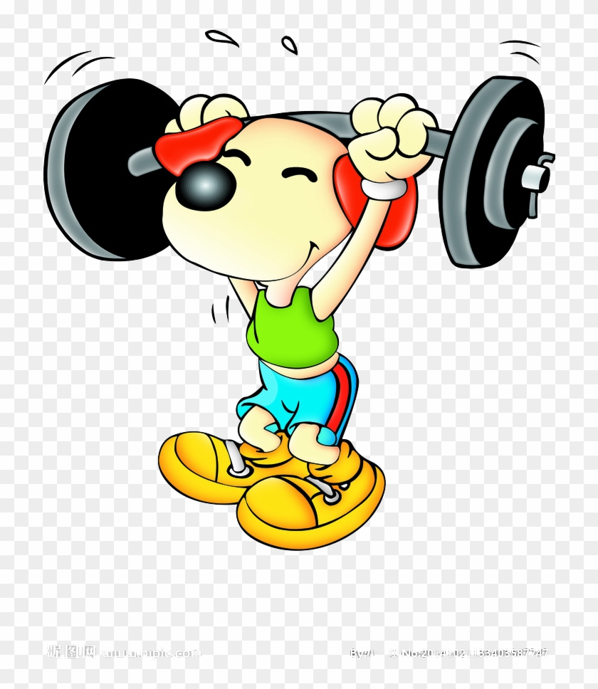 Weightlifting Puppy Cartoon - Cartoon #309248