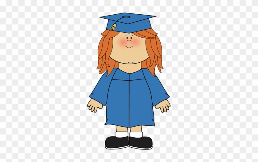 Girl Wearing Graduation Cap And Gown Clip Art - Preschool Graduation Clip Art #309266