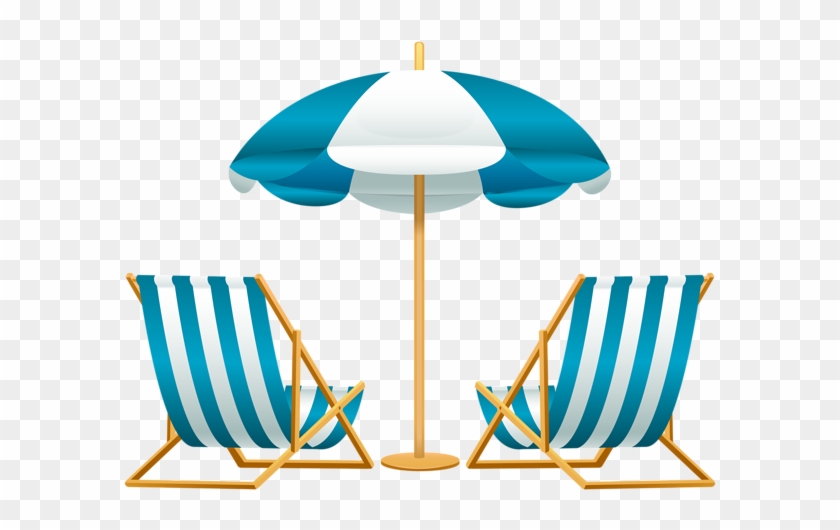 Beach Umbrella With Chairs Free Png Clip Art Image - Beach Chair And Umbrella Clipart #309423