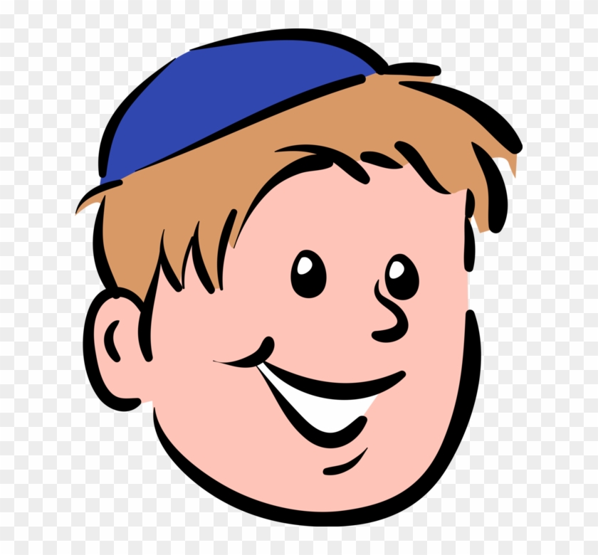 Vector Illustration Of Boy Wears Jewish Kippah Kip - Junge Clipart #309428