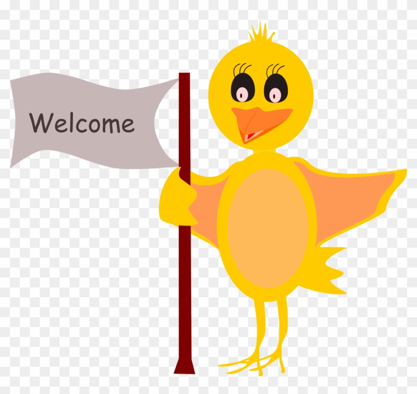Cartoon Bird With Welcome Sign - Cartoon Bird #309516