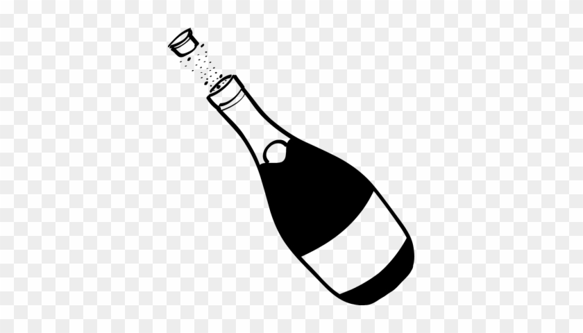 Champagne Bottle Pop - Champagne Bottle Black And White #309617