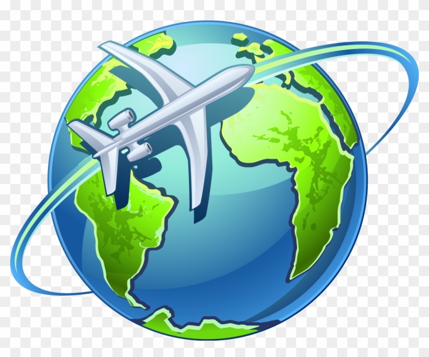 Airplane Globe World Clip Art - Airplane Globe World Clip Art #309660