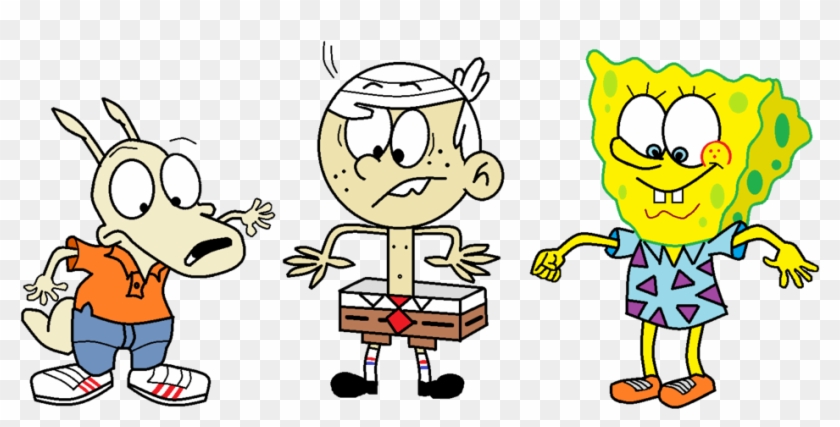 Rocko, Lincoln And Spongebob Clothes Swap By Sethmendozada - Loud House Vs Spongebob #309874