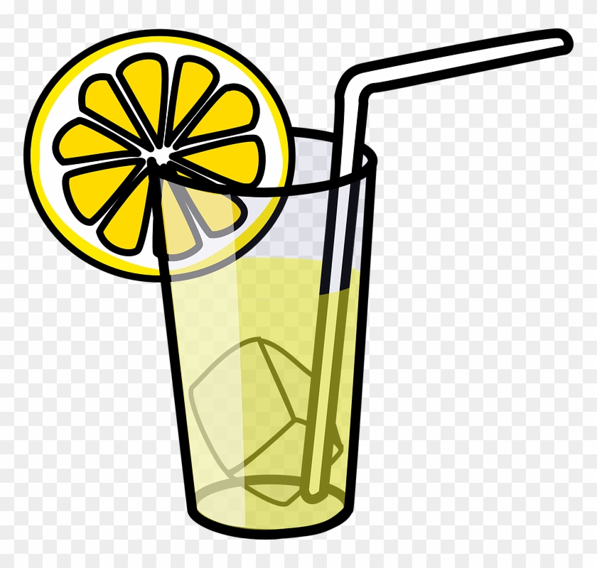Bottle Water, Glass, Juice, Outline, Drawing, Cup, - Clip Art Lemonade #309970