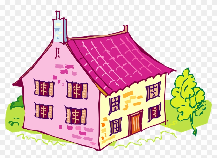 Adobe House Cliparts 10, - Pink House Clip Art #310029