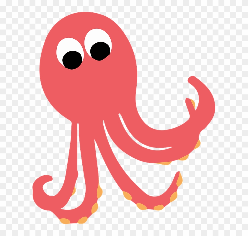 Octopus, Creatures, Animal, Pink, Ocean - Ocean Animals Cartoon Png #310172