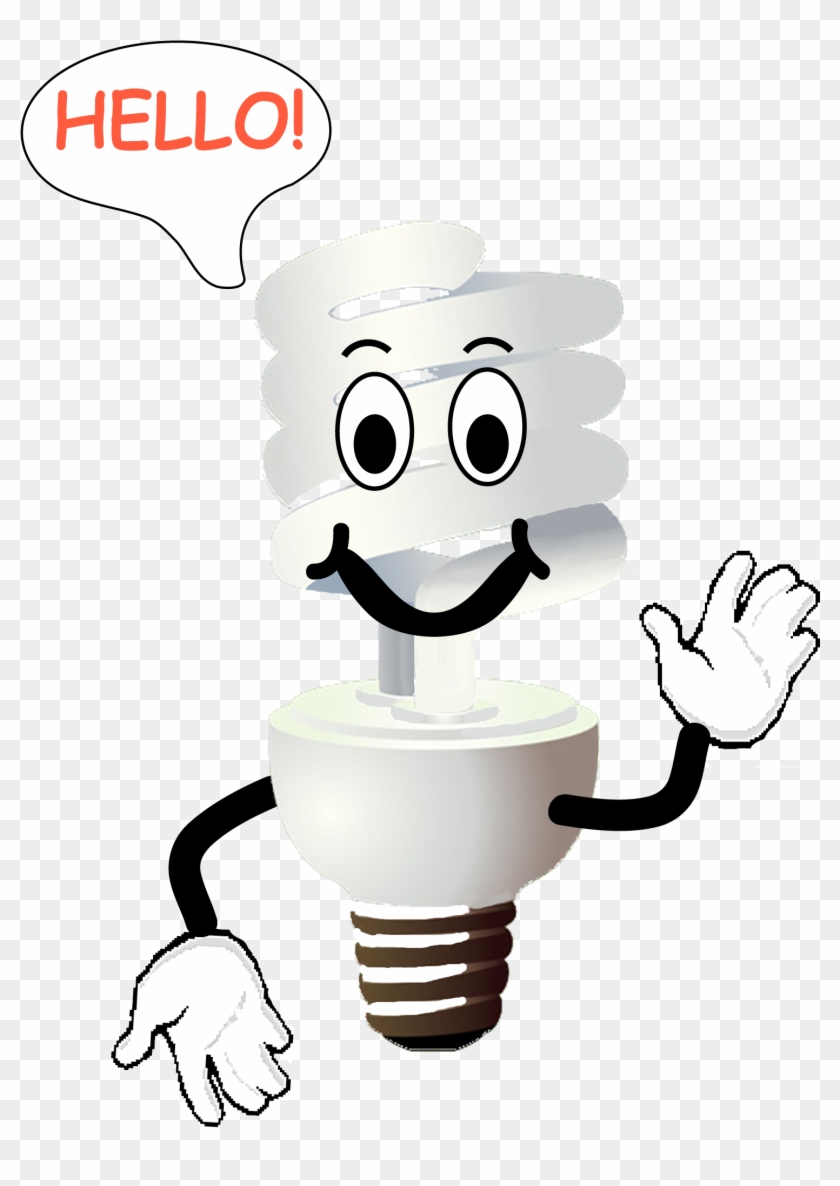 Cartoon Drawing Of A Cfl - Electricity #310509