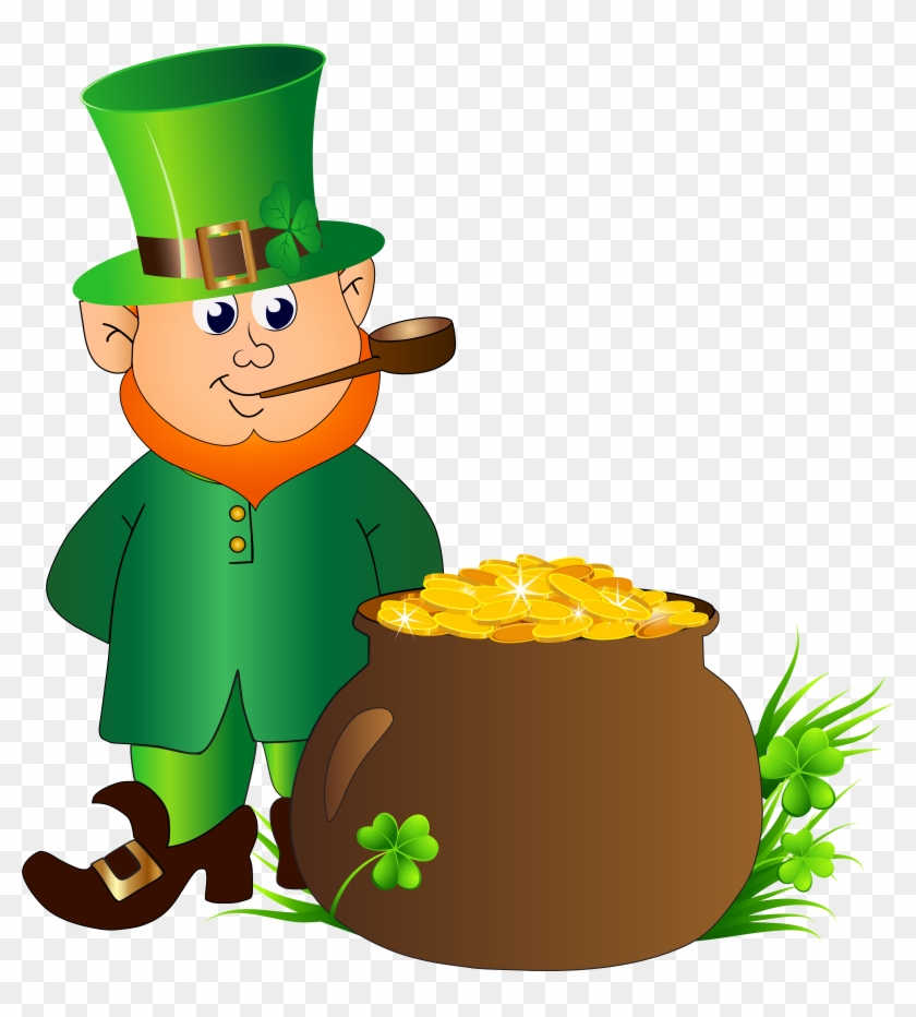 Leprechaun With Pot Of Gold Transparent Png Clip Art - Leprechaun With Pot Of Gold Transparent Png Clip Art #310528