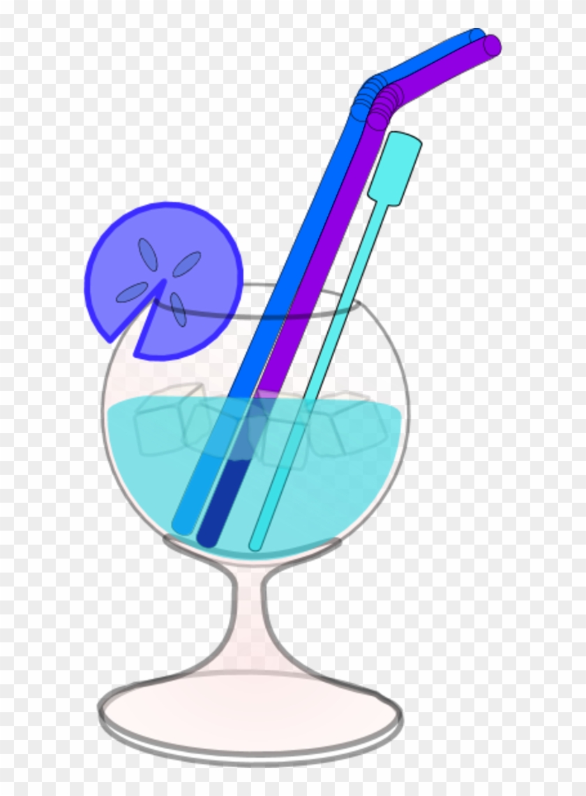 Glass Juice Straw Lemon Ice - Cocktail Clip Art #310544