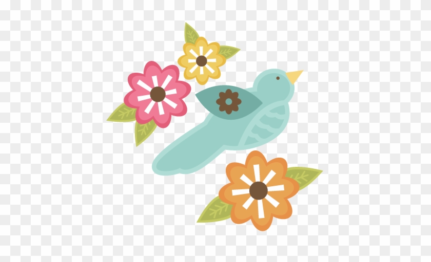 Bird With Flowers Svg Files For Cutting Machines Svg - Scalable Vector Graphics #310555