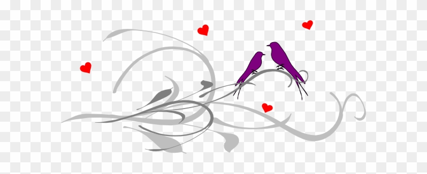 Love Birds On A Branch Svg Clip Arts 600 X 263 Px - Clip Art #310652