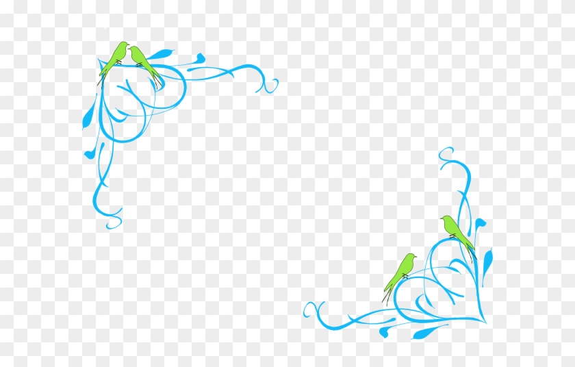 Love Birds Corner Frame Svg Clip Arts 600 X 456 Px - Love Birds Corner Frame #310680
