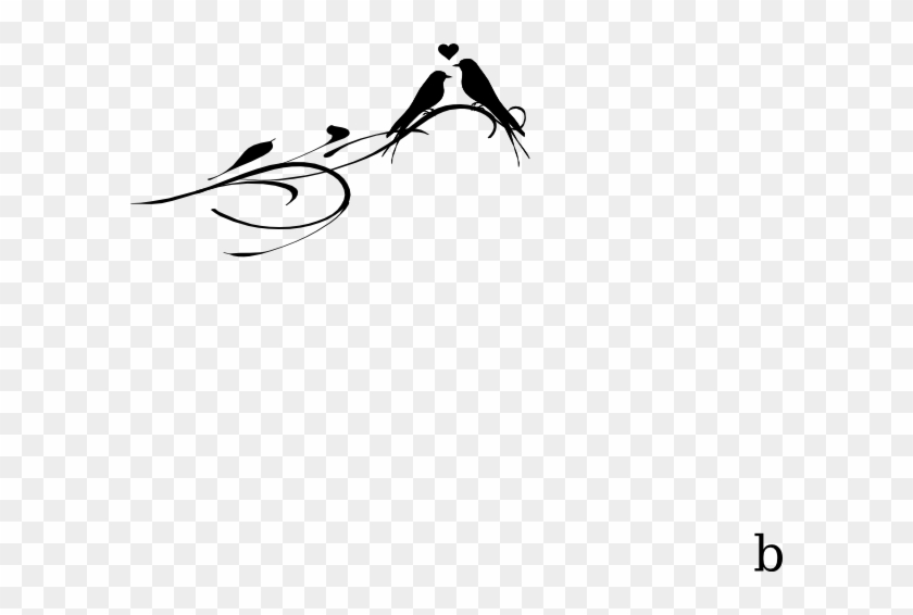 Love Birds On A Branch Svg Clip Arts 600 X 486 Px - Einfaches Elegantes Vogel-strudel-willkommen Karte #310695