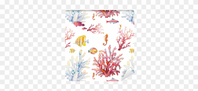 Watercolor Coral Reef Seamless Pattern - Watercolor Coral #310815