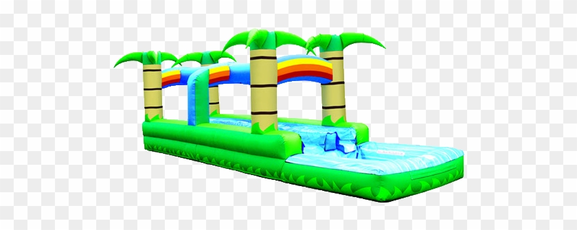 Tropical 2 Lane Water Slide - Inflatable #310888