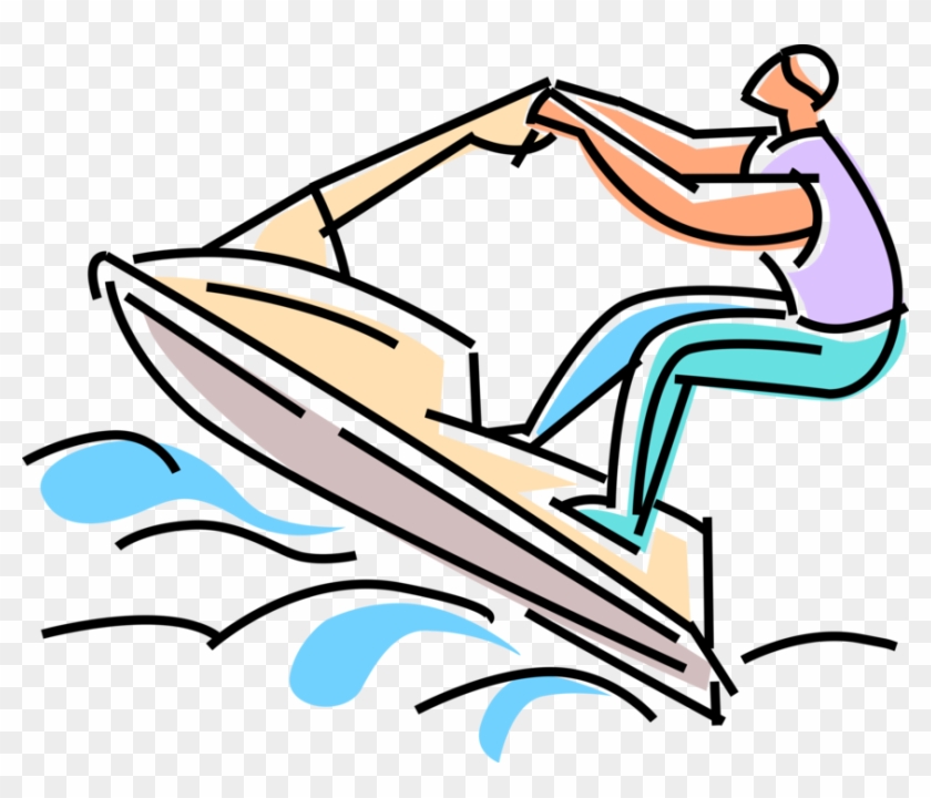 Vector Illustration Of Personal Watercraft Water Sports - Vector Illustration Of Personal Watercraft Water Sports #310949