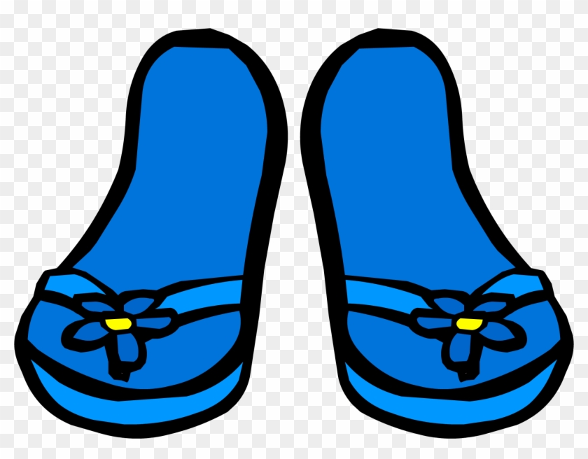 Blue Flower Sandals - Flip Flops Club Penguin #311193