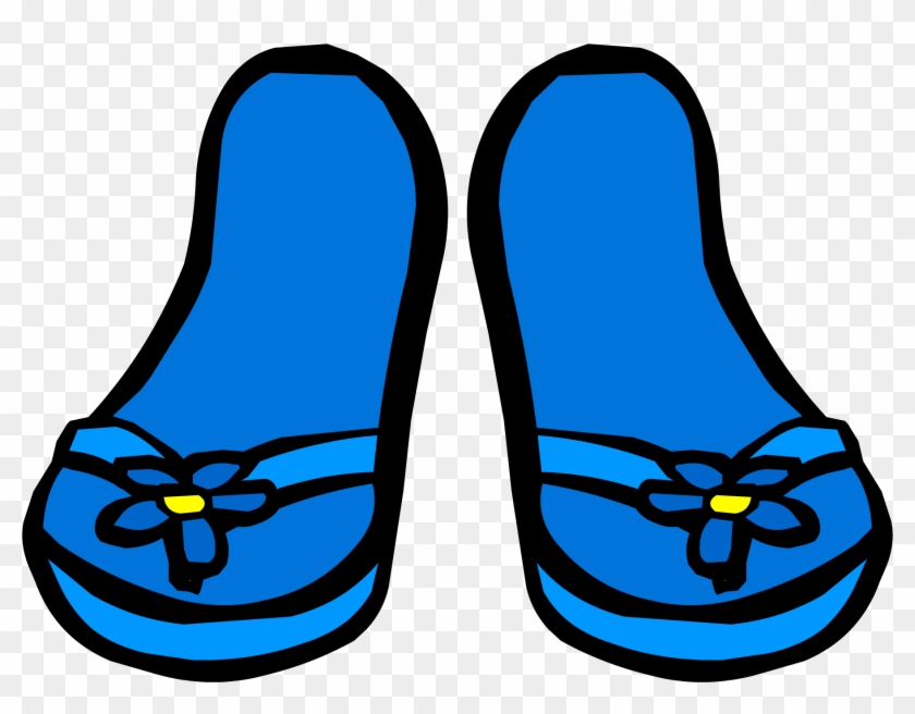 Blue Flower Sandals - Flip Flops Club Penguin #311193