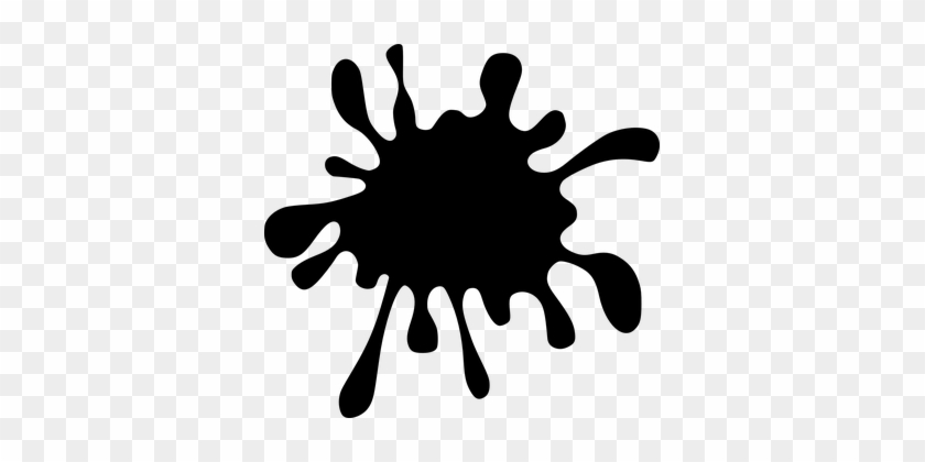 Paint Splatter Splash Ink Liquid Splat Dro - Black Clipart #311221