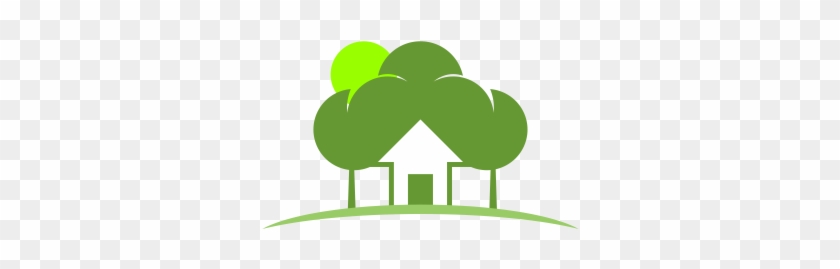 Vector Green Tree House - House And Tree Vector #311327