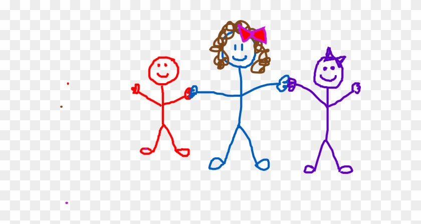 Stick Figure Clip Art - Three Stick Figure Kids #311351