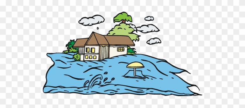 Surviving Tsunamis - House In Flood Clipart #311392