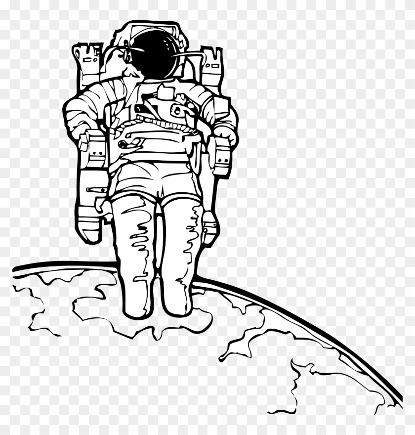 Similar Clip Art - Astronaut Black And White Clip Art #311483