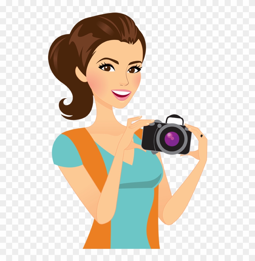 V - 3 - 2 98 - 2 Kbyte - Bu/9, Girl Photographer - Cartoon Lady Holding Camera Png #311487